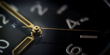 a close up of a clock