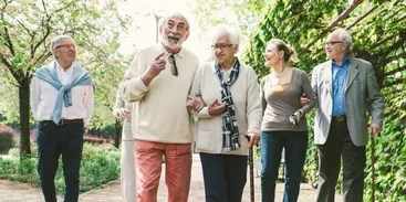 Older adults out for a a walk.